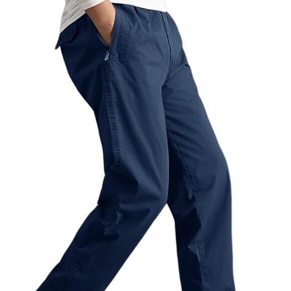 Men's Blue Cargo Elastic Waist Casual Long Trousers Light Jogger Pants Sz 3XL - Picture 3 of 6